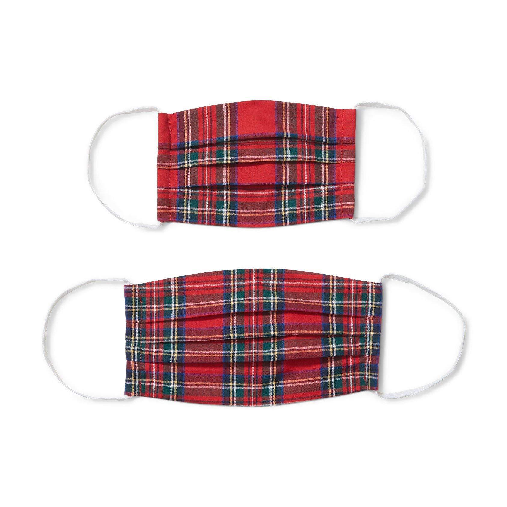 Holiday Red Plaid Adult And Kid Mask 2-Pack