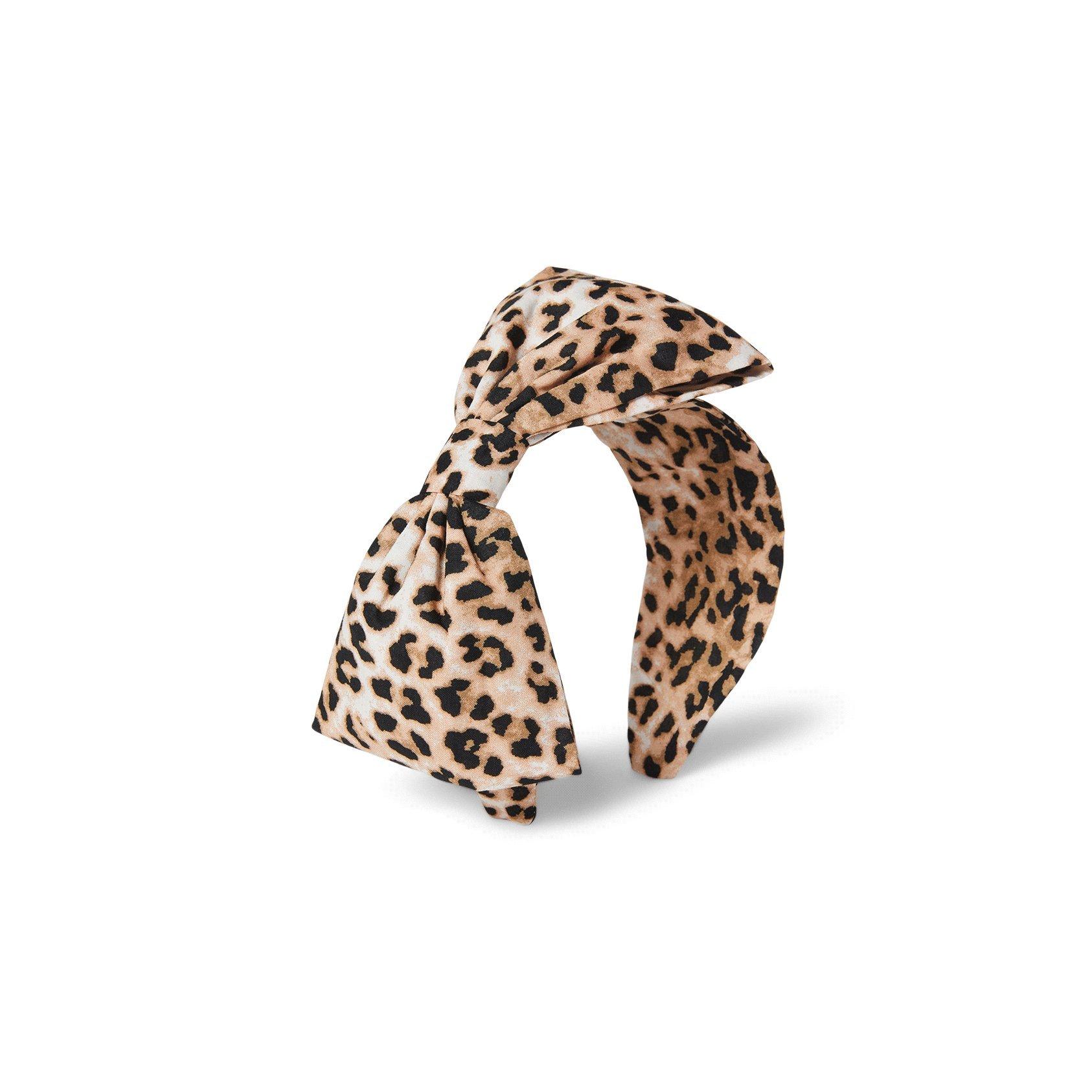 Leopard Print Bow Headband image number 0