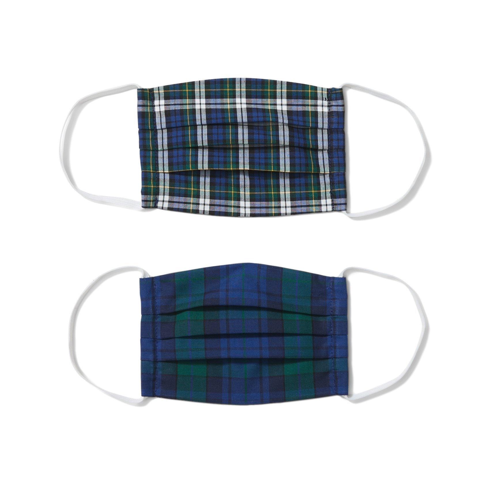 Holiday Blue Plaid Mask 2-Pack
