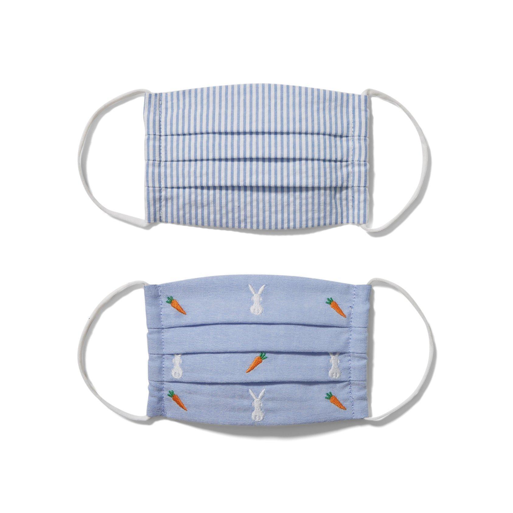Kid Seersucker And Bunny Mask 2-Pack