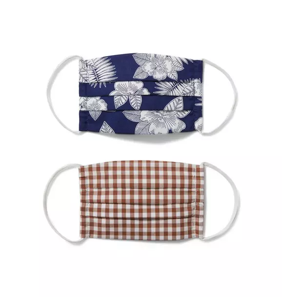 Kid Tropical Floral And Gingham Mask 2-Pack image number 0