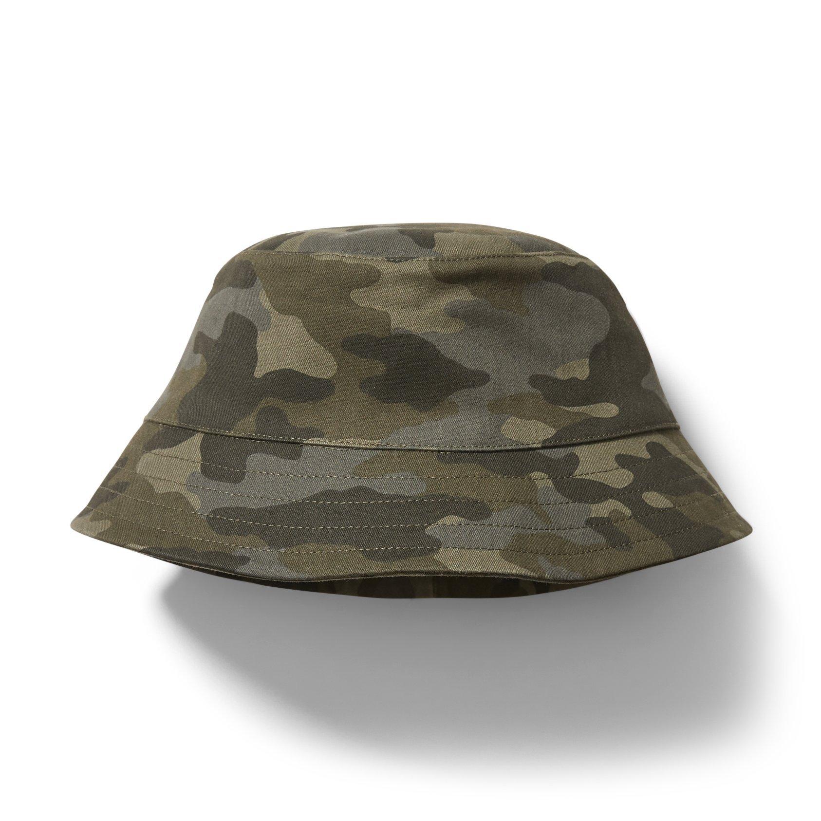 Boy Grey Olive Camo Print Camo Bucket Hat by Janie and Jack