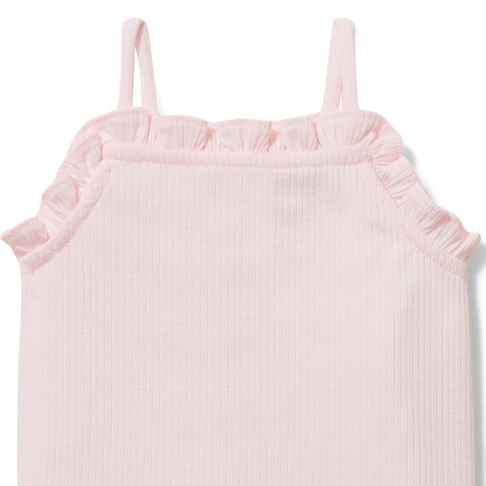 Ribbed Ruffle Trim Top image number 1