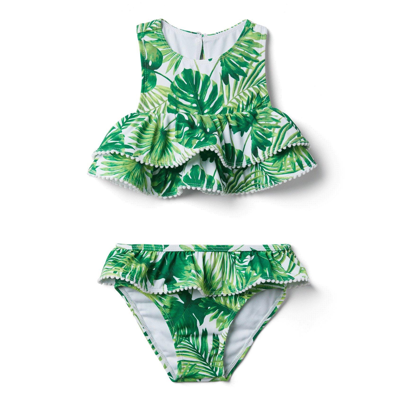 Family Matching Swimsuits Leaves Print Bathing Suit Swimwear Set