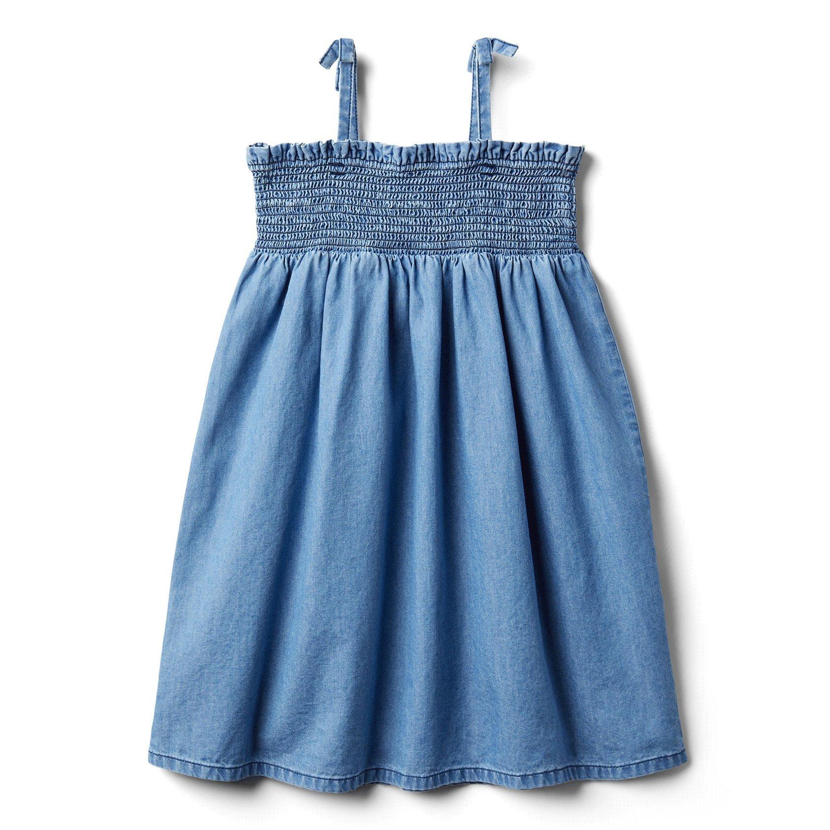 Smocked Chambray Dress  image number 0