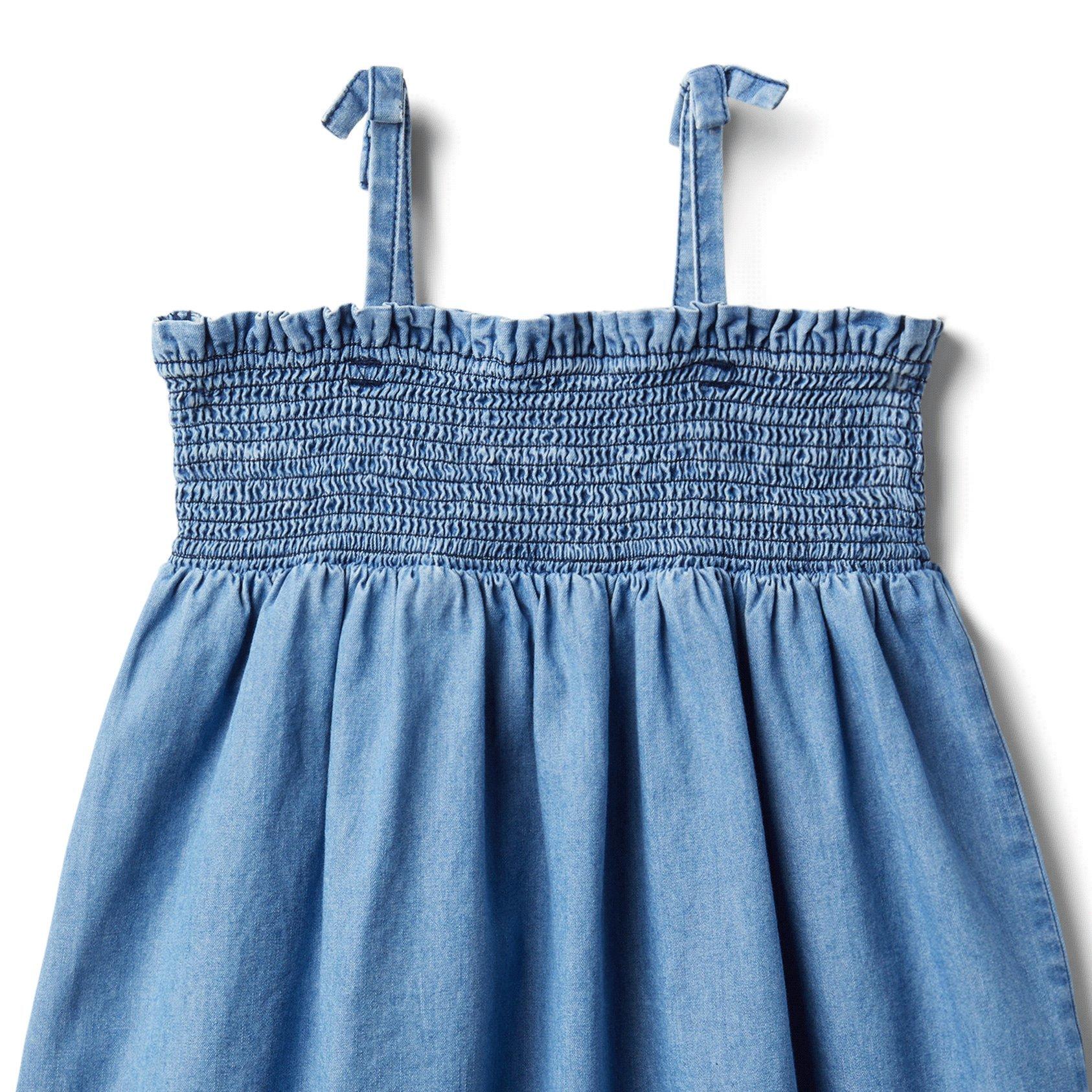 Smocked Chambray Dress  image number 2