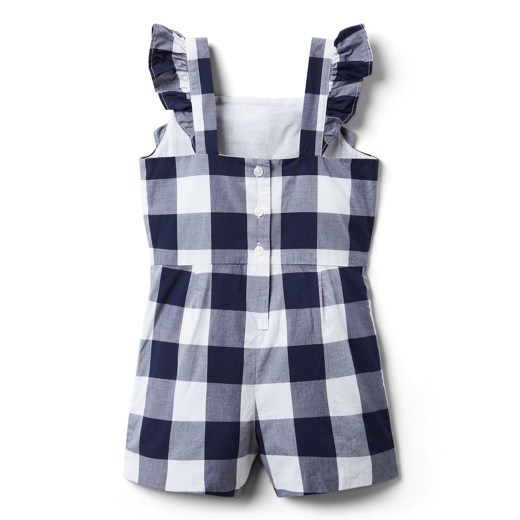 Gingham Flutter Sleeve Romper image number 2