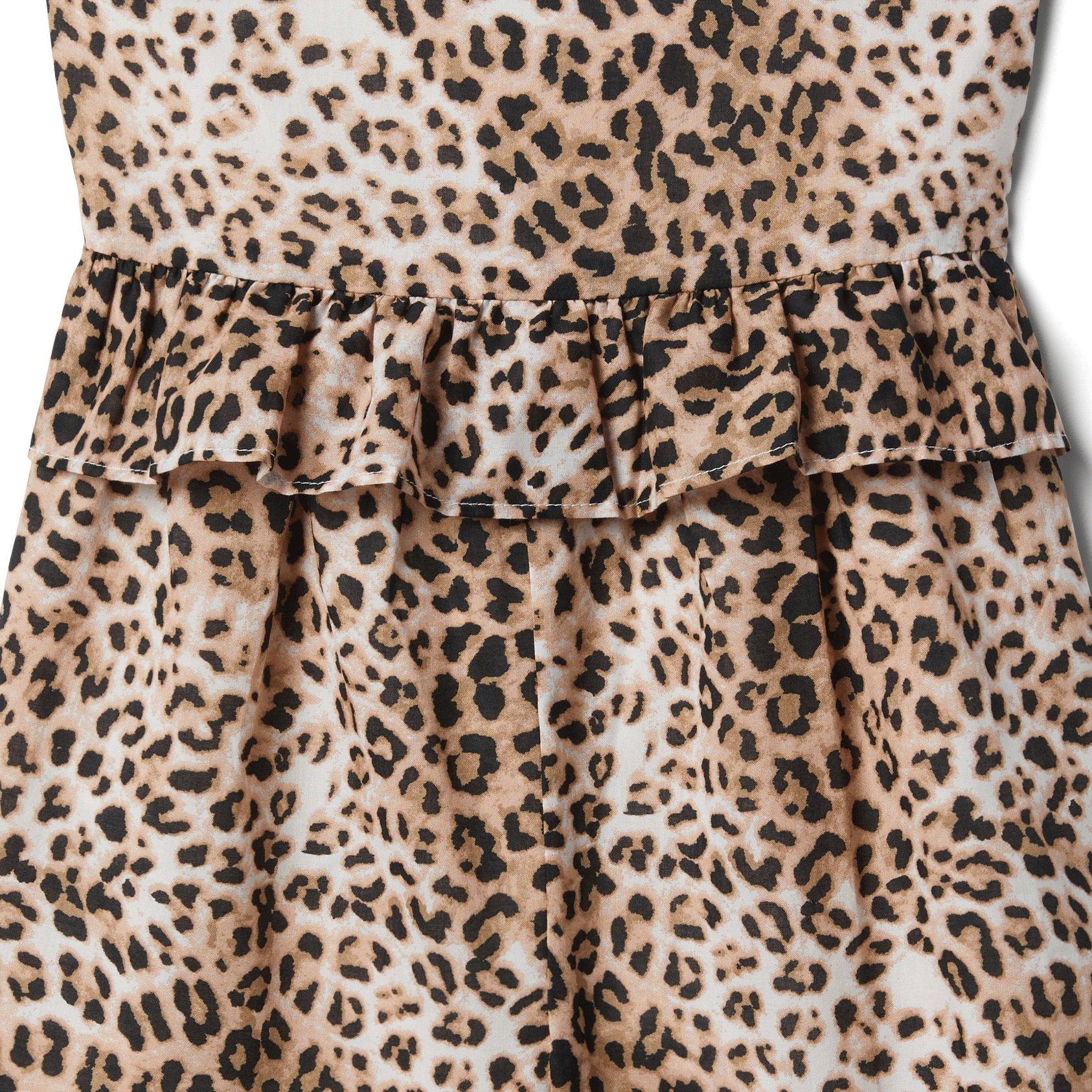 Leopard Print Peplum Romper  image number 1