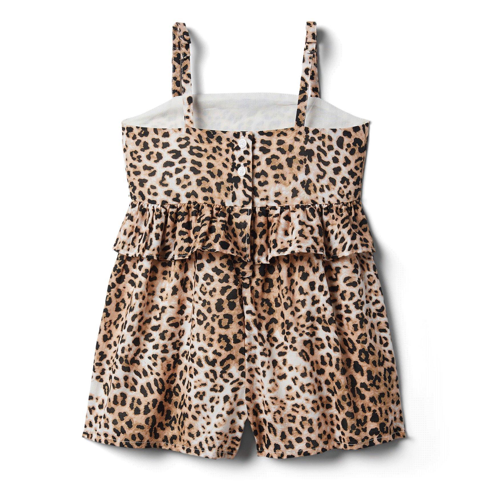 Leopard Print Peplum Romper  image number 2