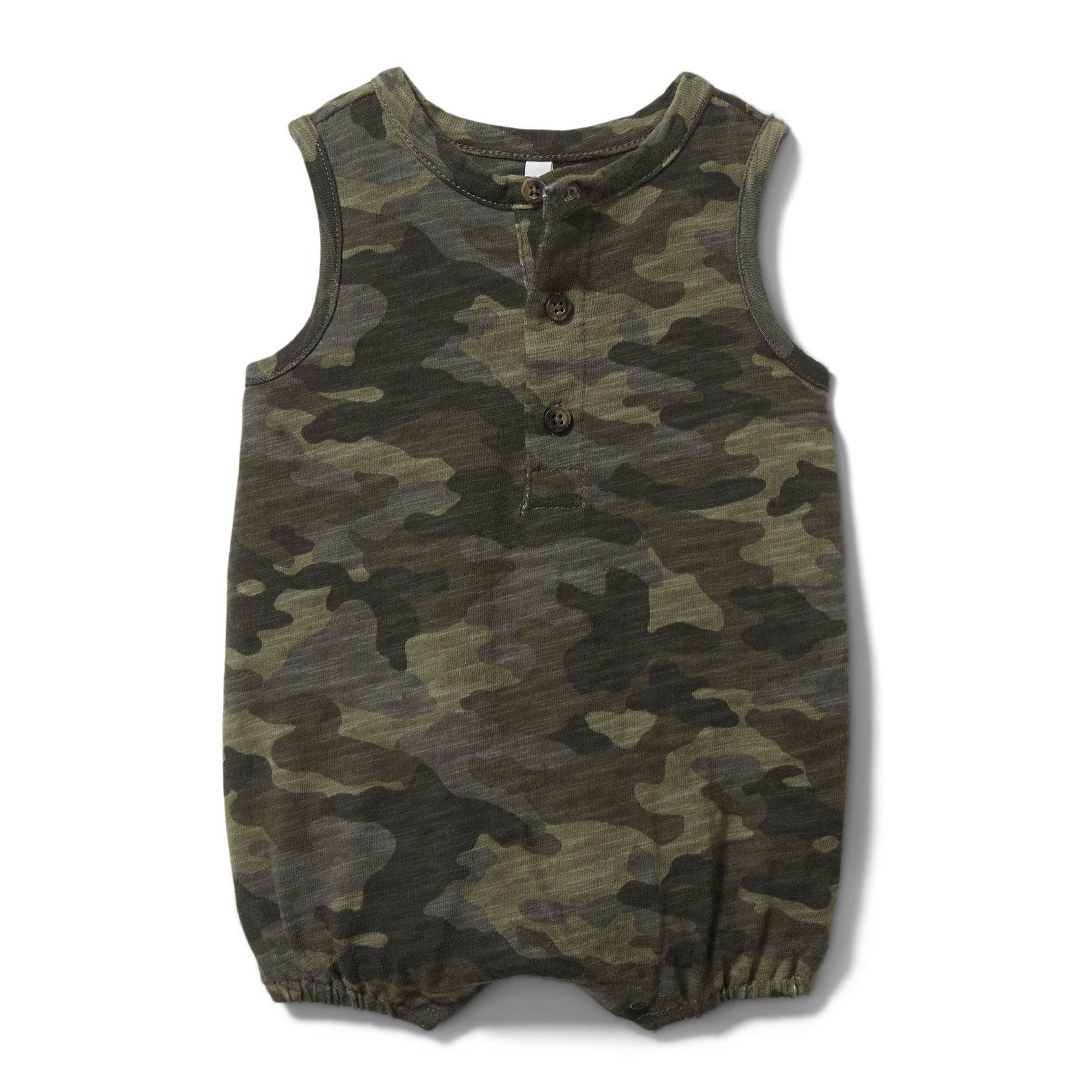 Newborn Dried Oregano Camo Baby Camo Romper by Janie and Jack