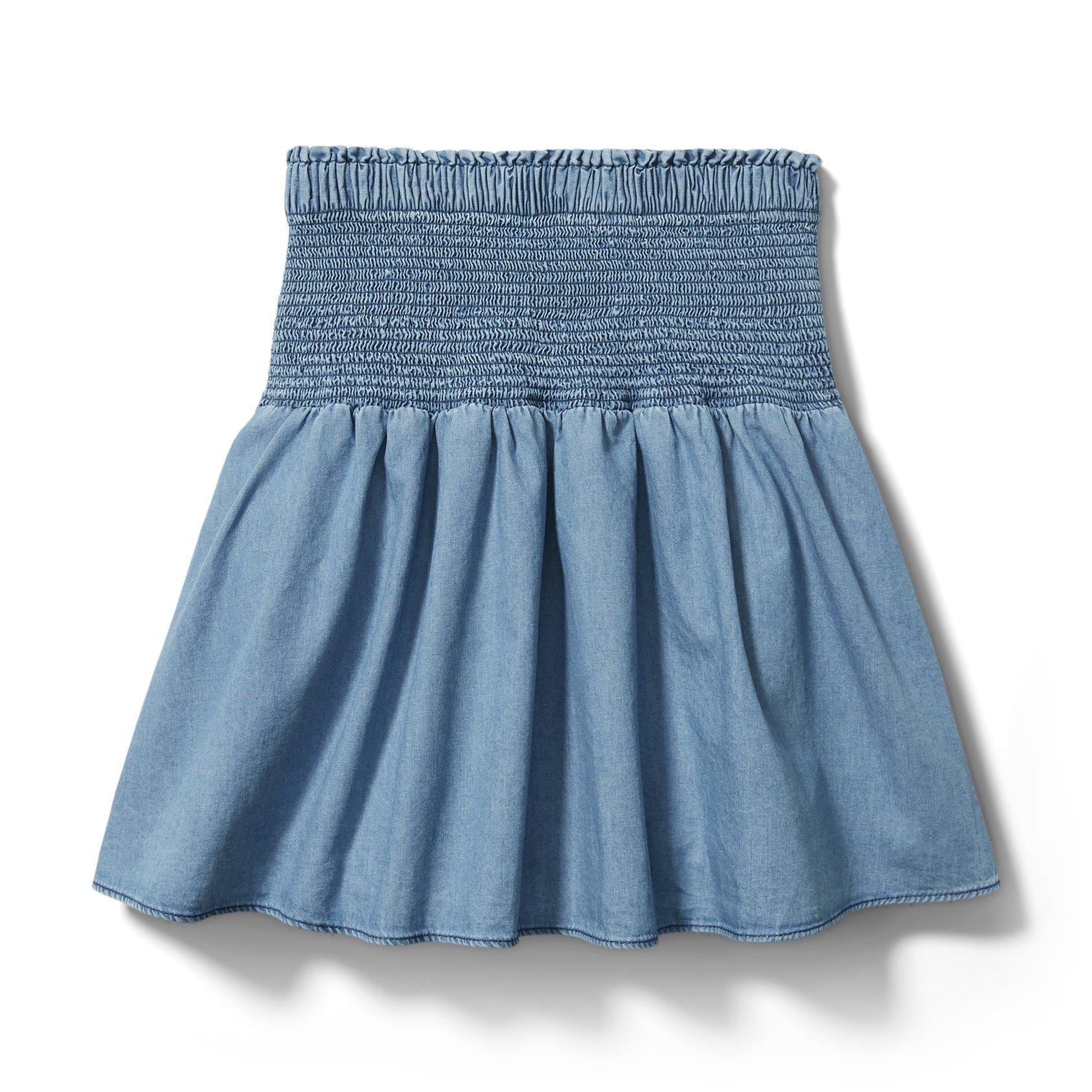 Chambray Smocked Skirt image number 0