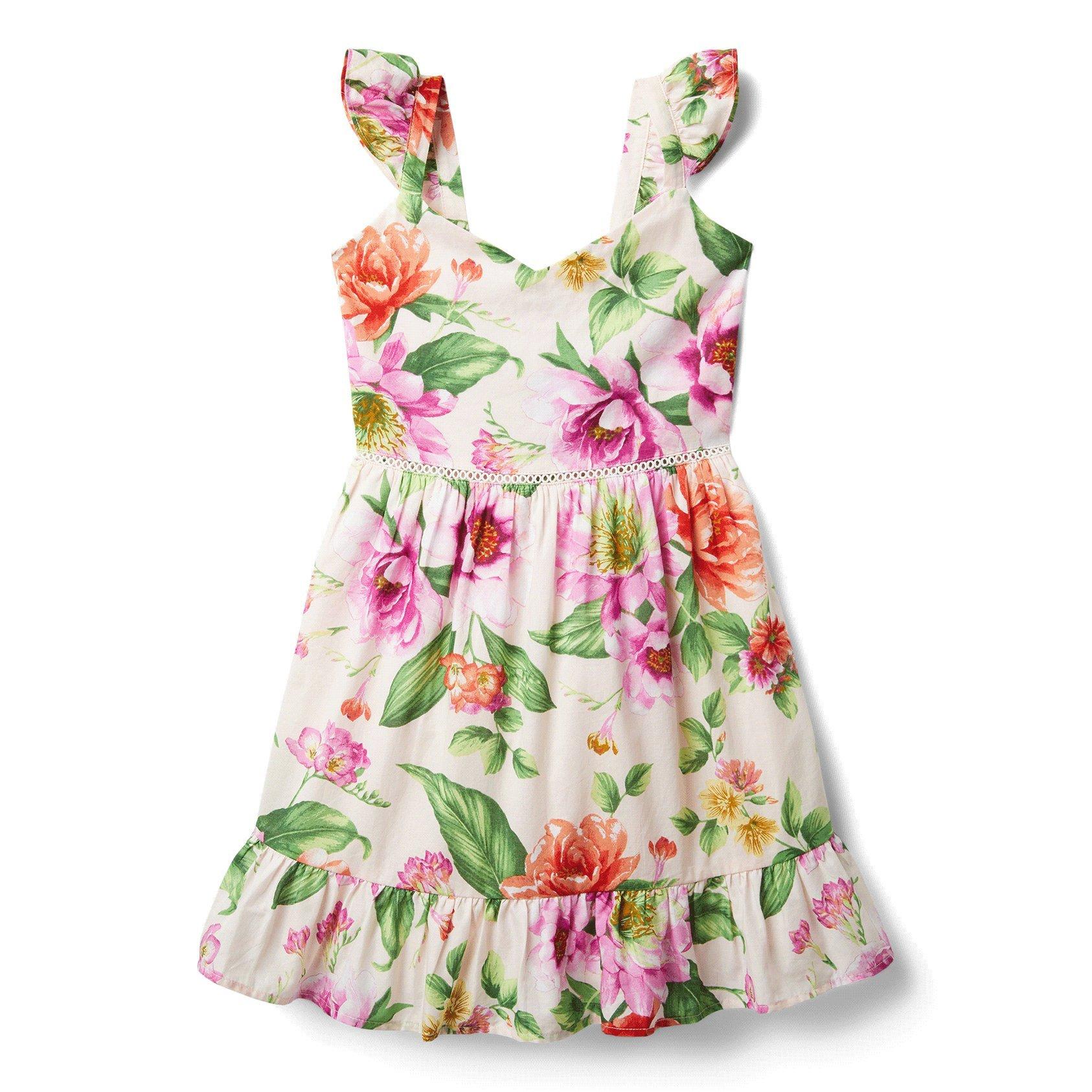 Tween Mauve Chalk Dahlia Print Dahlia Ruffle Strap Dress by Janie and Jack