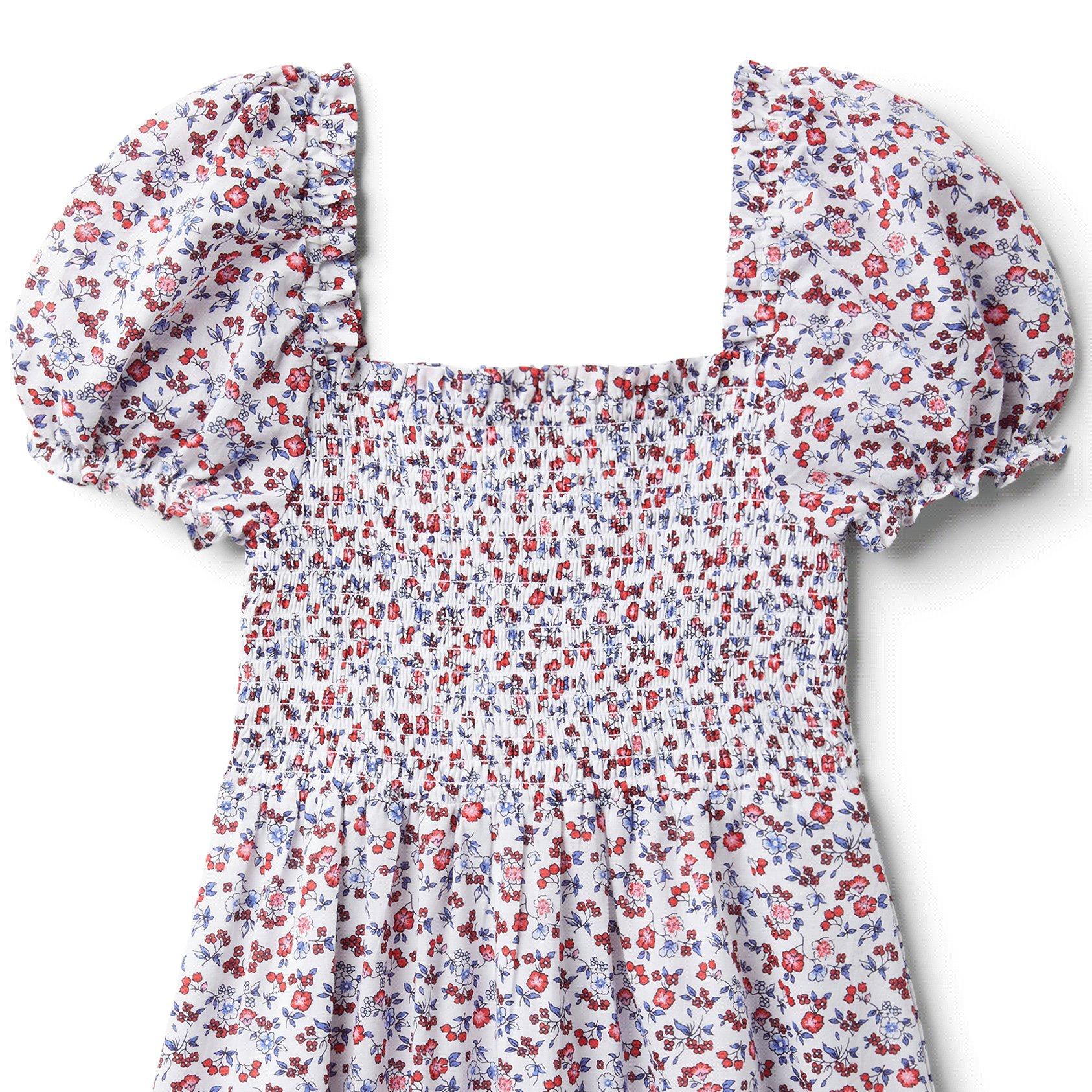Ditsy Floral Smocked Puff Sleeve Dress image number 4