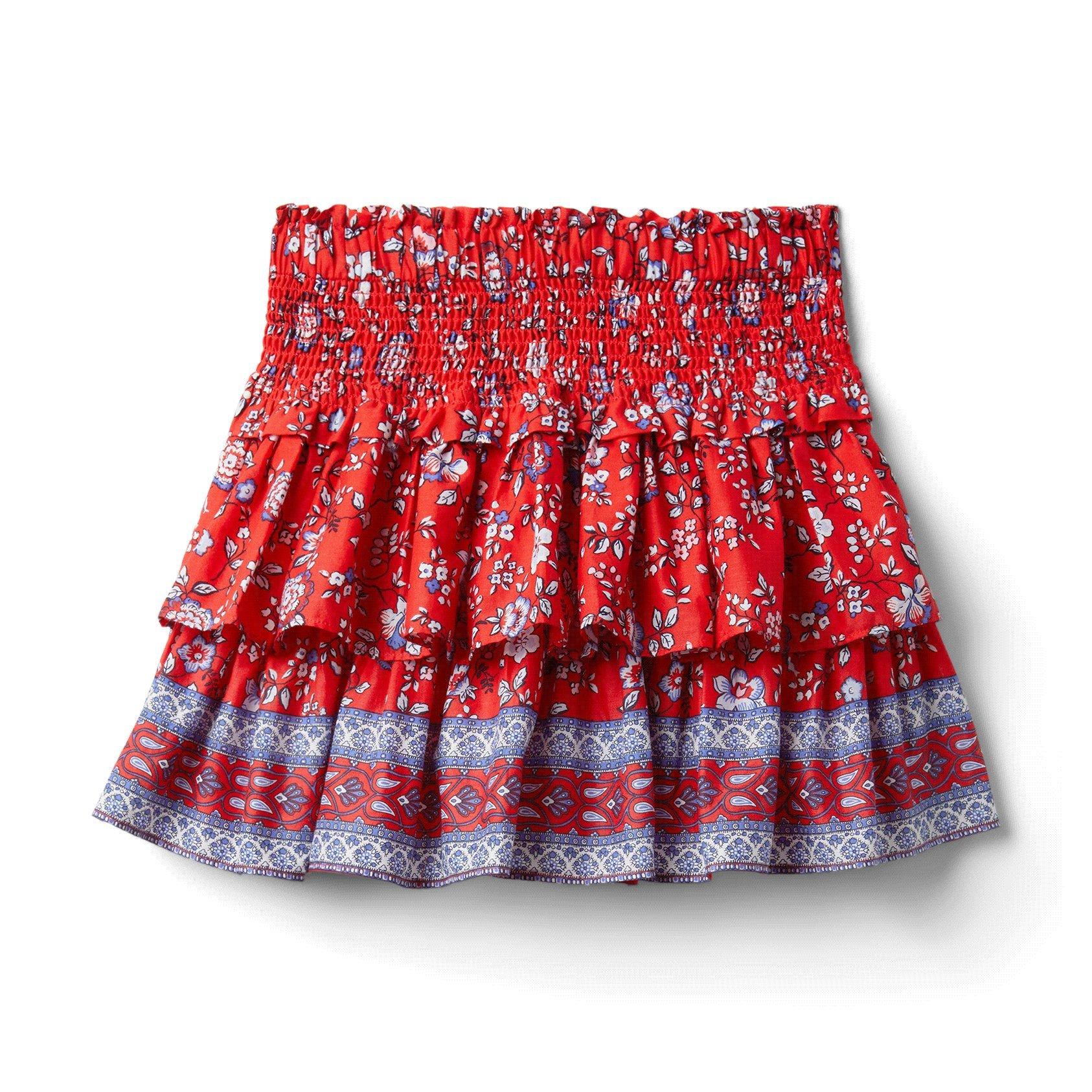 Floral Smocked Tiered Skirt 