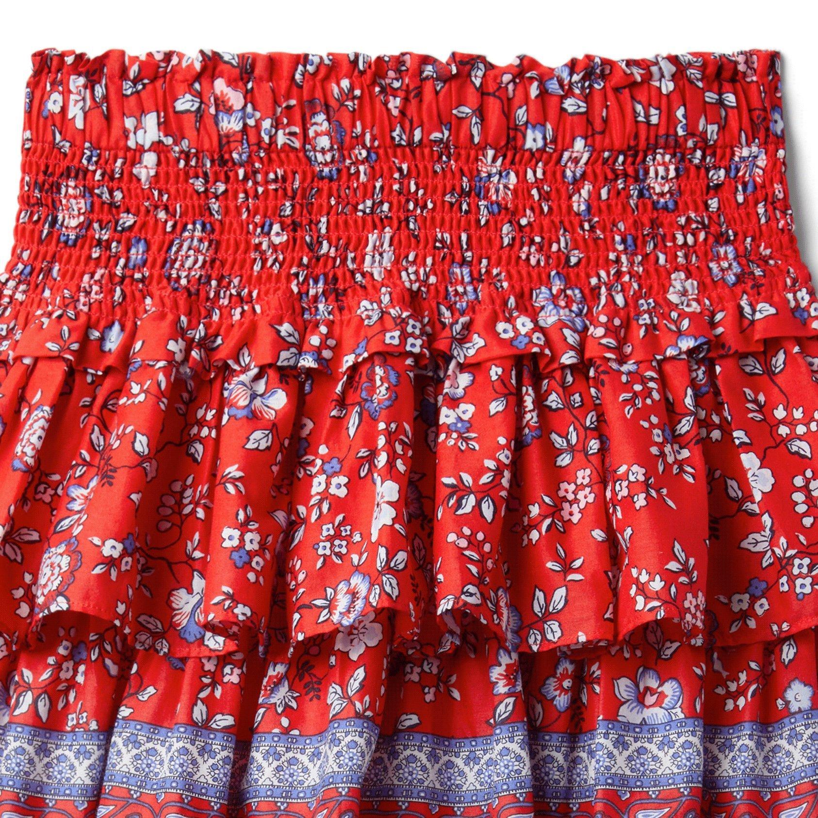 Floral Smocked Tiered Skirt  image number 2