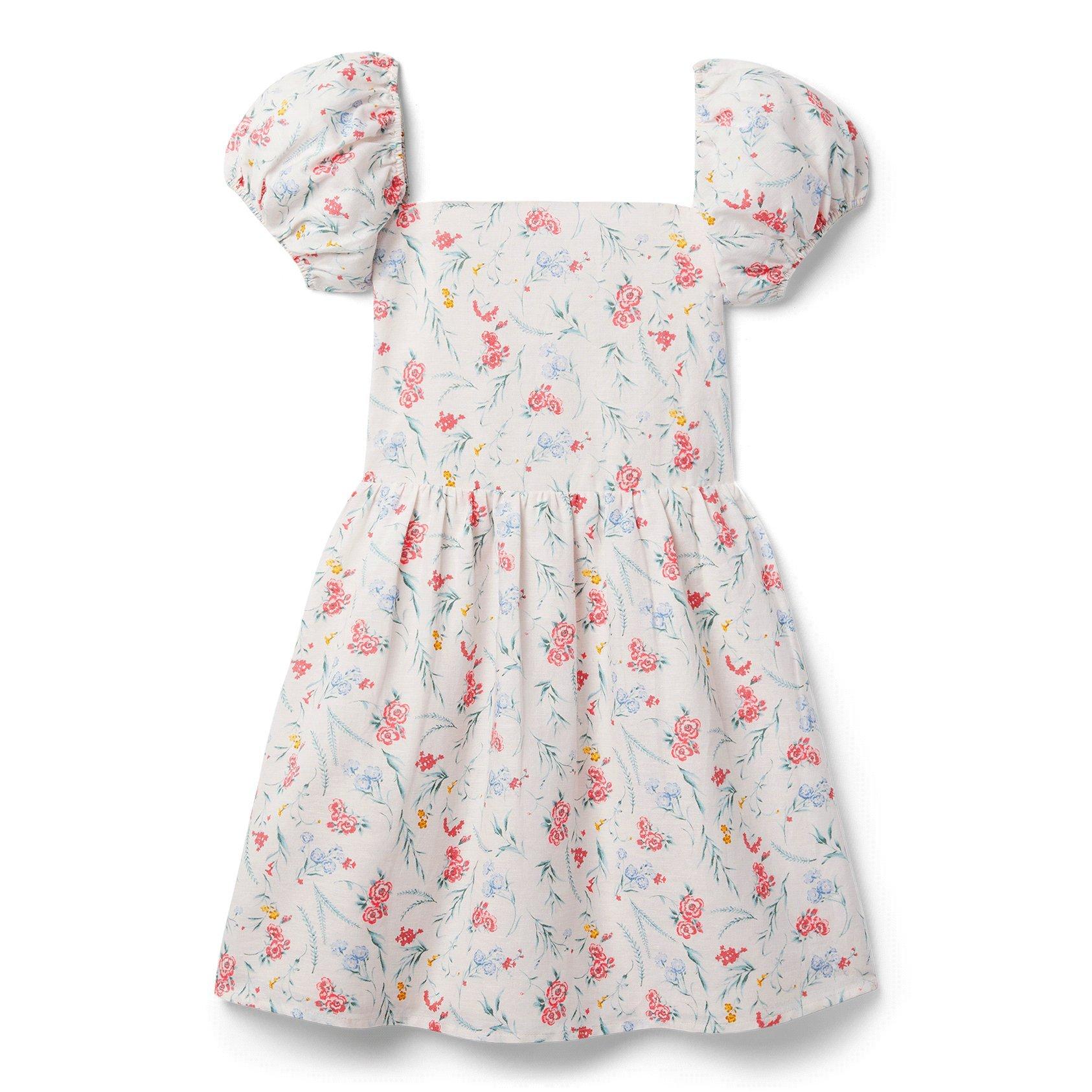 floral puff sleeve ruffle dress janie and jack
