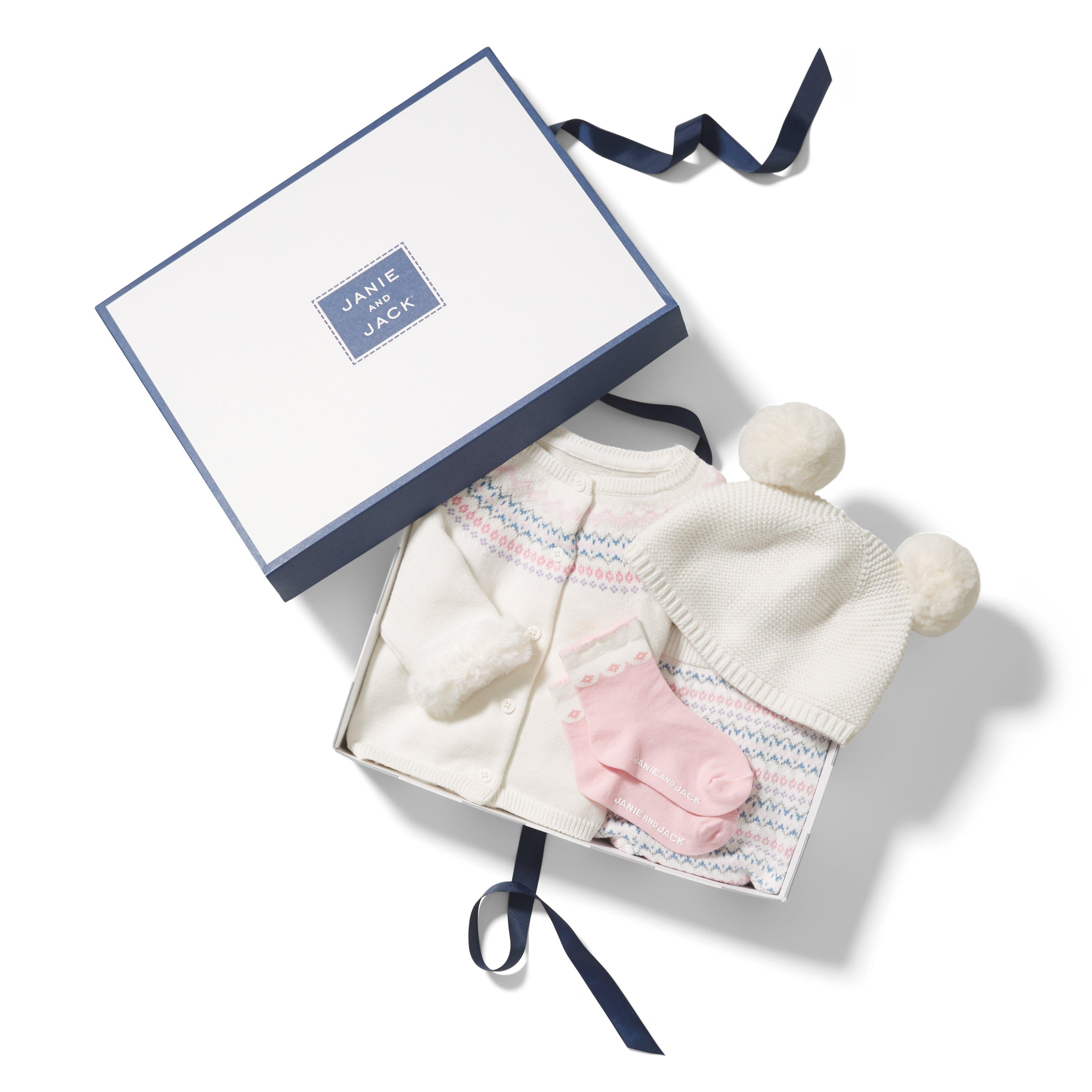 Baby 4-Piece Cream Fair Isle Gift Box image number 1