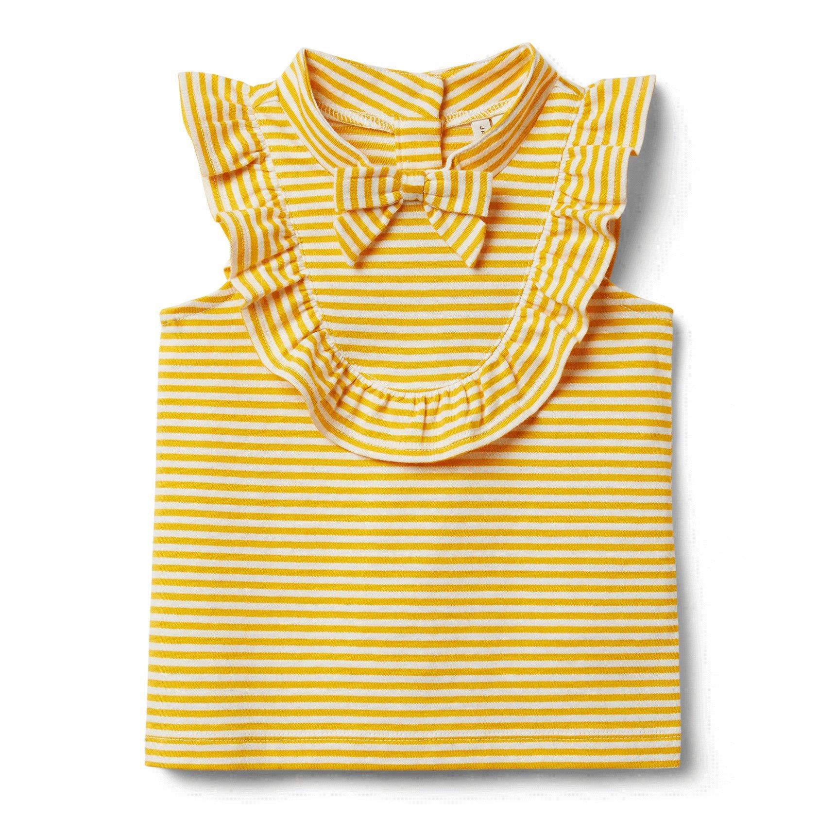 Striped Ruffle Bow Top  image number 0