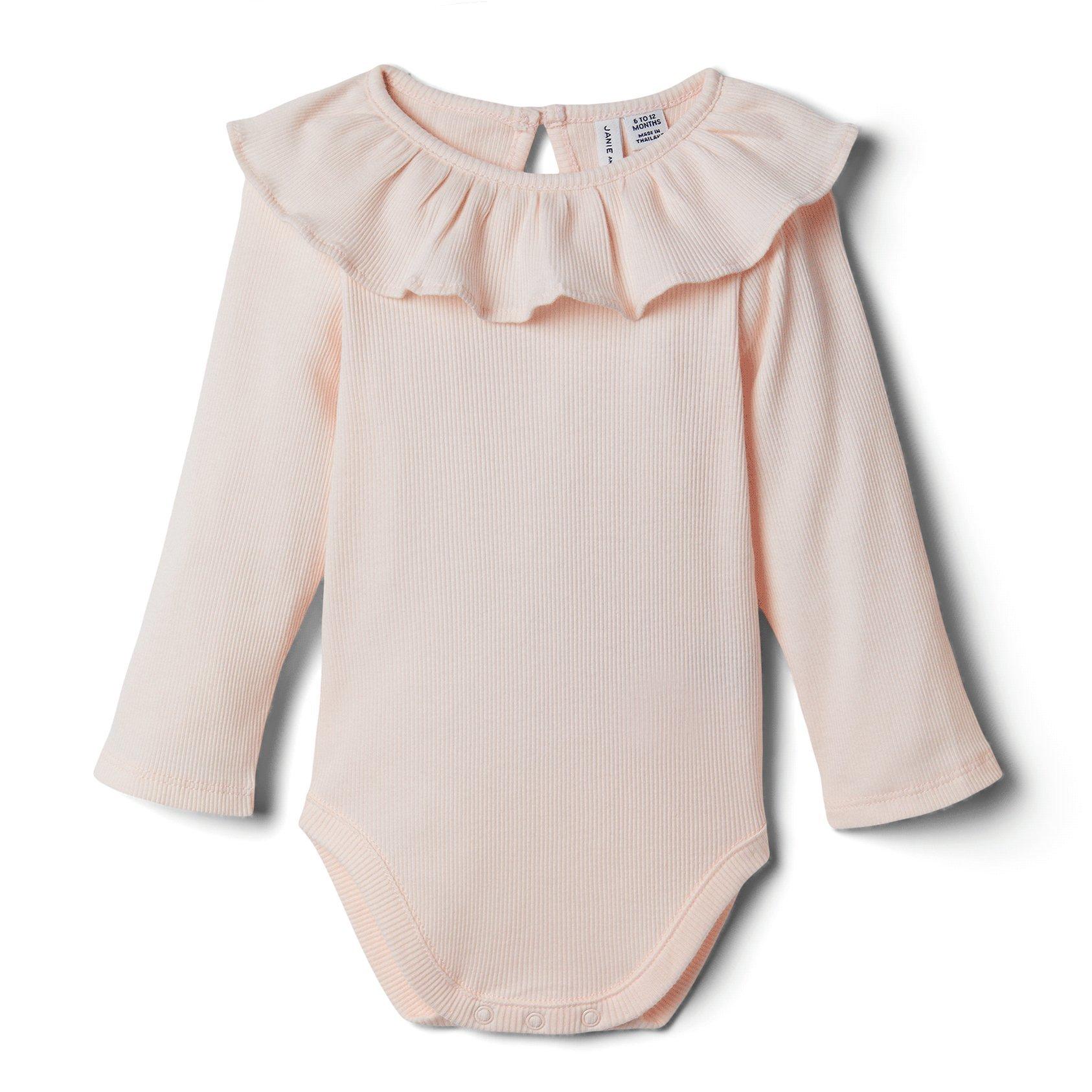 Baby Ruffle Collar Ribbed Bodysuit image number 0
