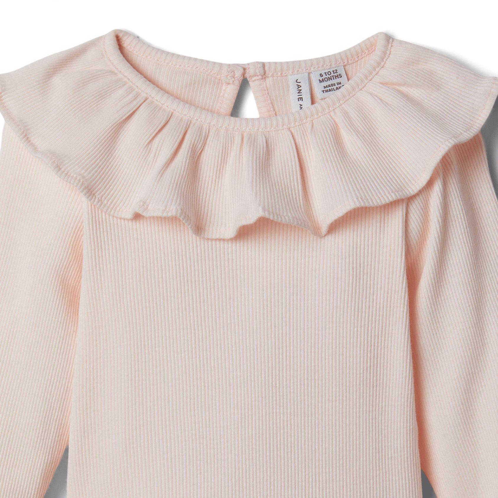 Baby Ruffle Collar Ribbed Bodysuit image number 2