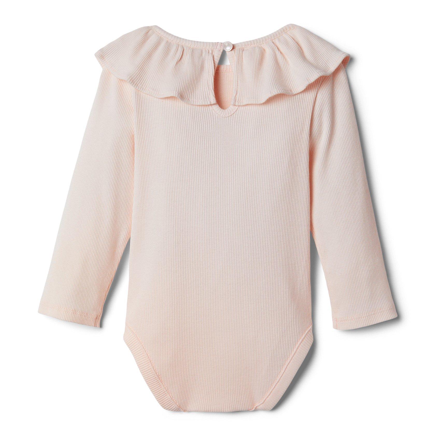 Baby Ruffle Collar Ribbed Bodysuit image number 1