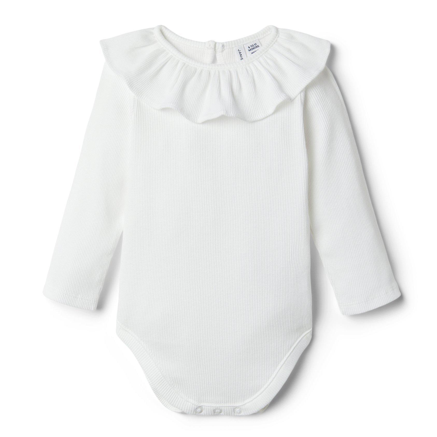 Baby Ruffle Collar Ribbed Bodysuit image number 0