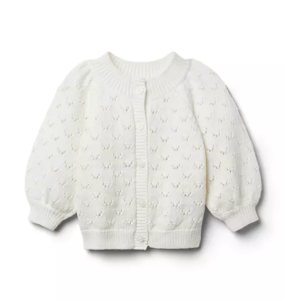 Baby Pointelle Puff Sleeve Cardigan image number 0