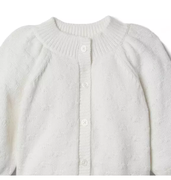 Baby Pointelle Puff Sleeve Cardigan image number 2