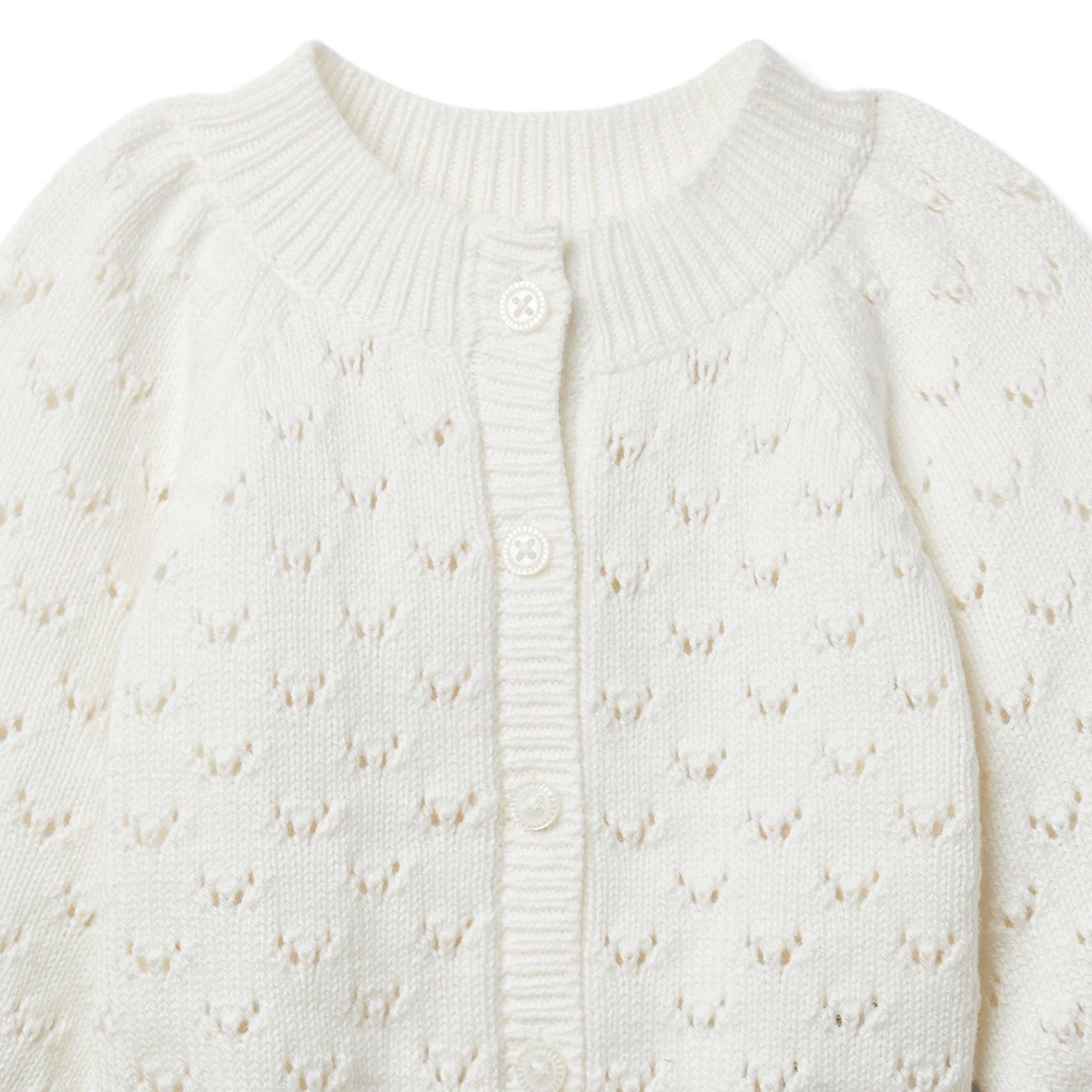 Baby Pointelle Puff Sleeve Cardigan image number 1
