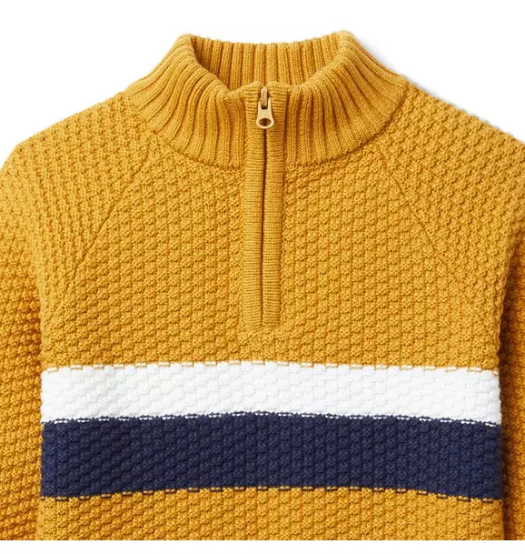 Textured Stripe Half-Zip Sweater  image number 1