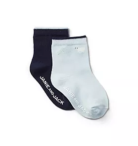 Baby Solid And Bear Sock 2-Pack