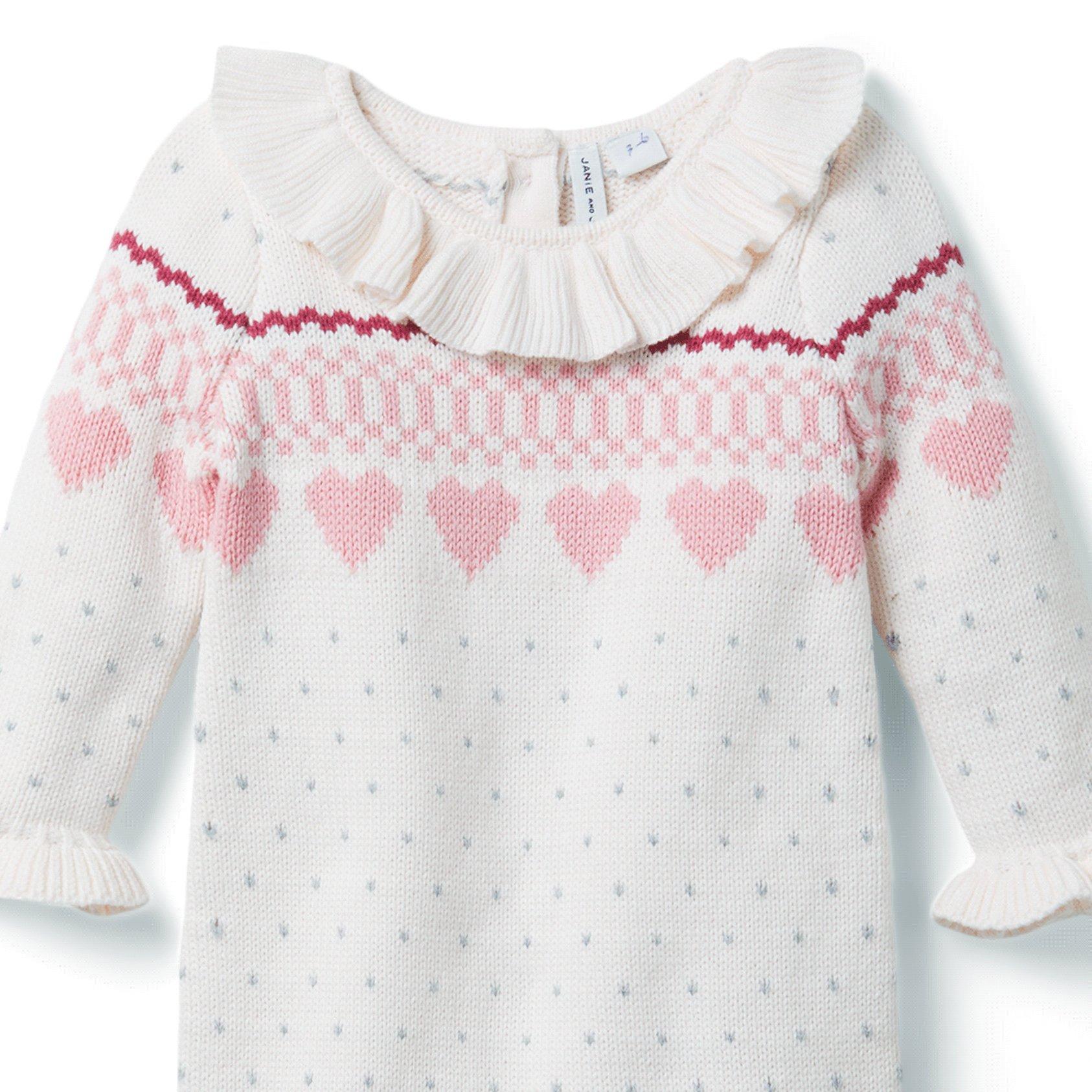 Baby Heart Fair Isle Sweater 1-Piece image number 2