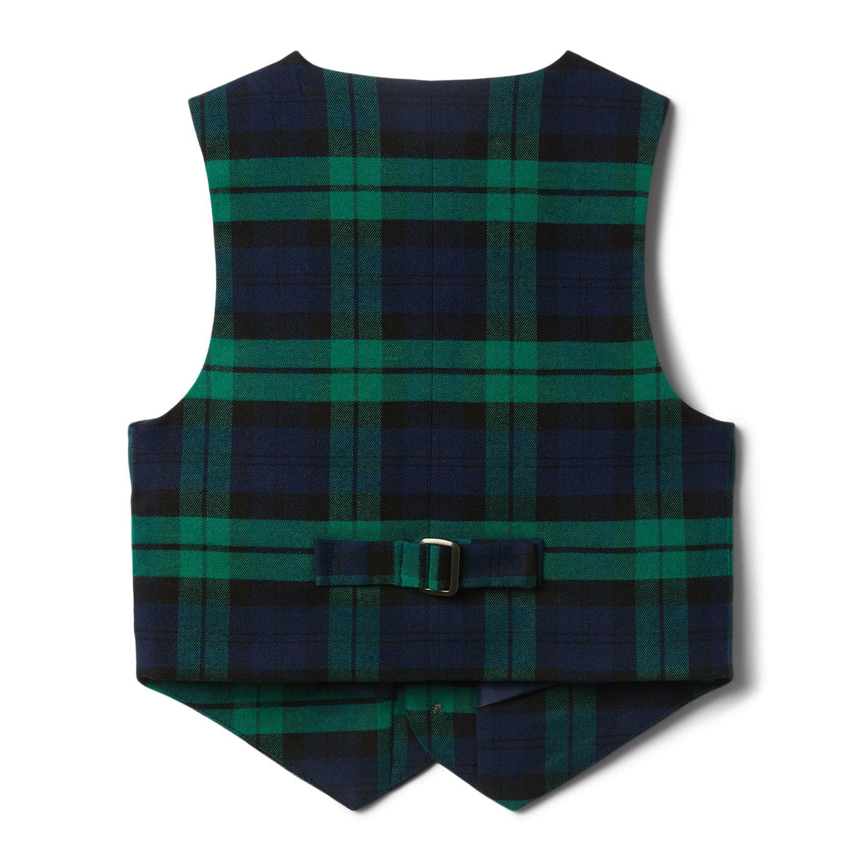 Plaid Wool Suit Vest image number 1