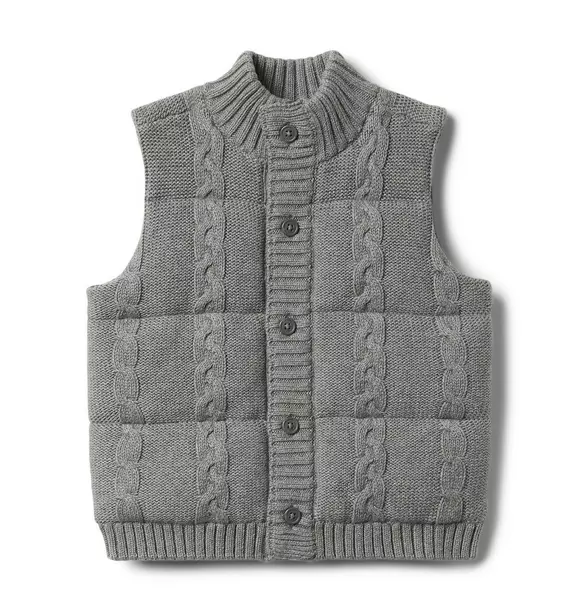 Cable Knit Puffer Vest