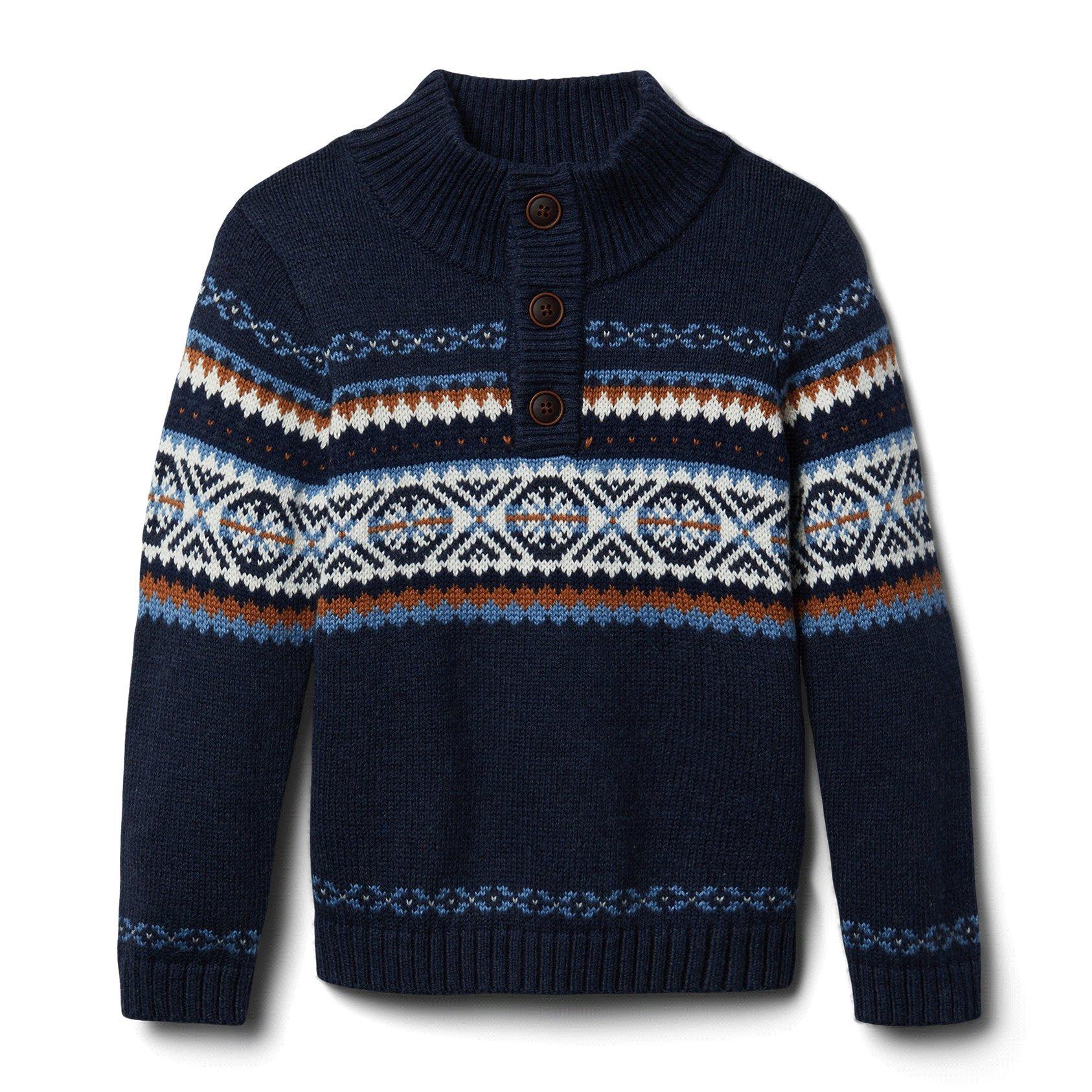 Fair Isle Mock Neck Sweater image number 0