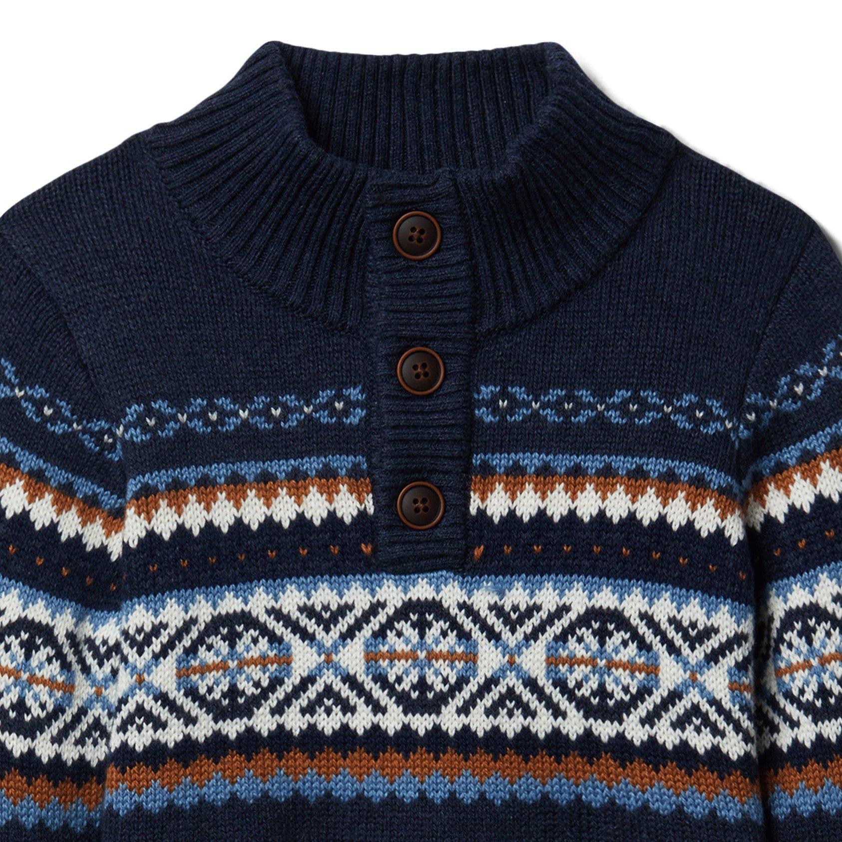 Fair Isle Mock Neck Sweater image number 3