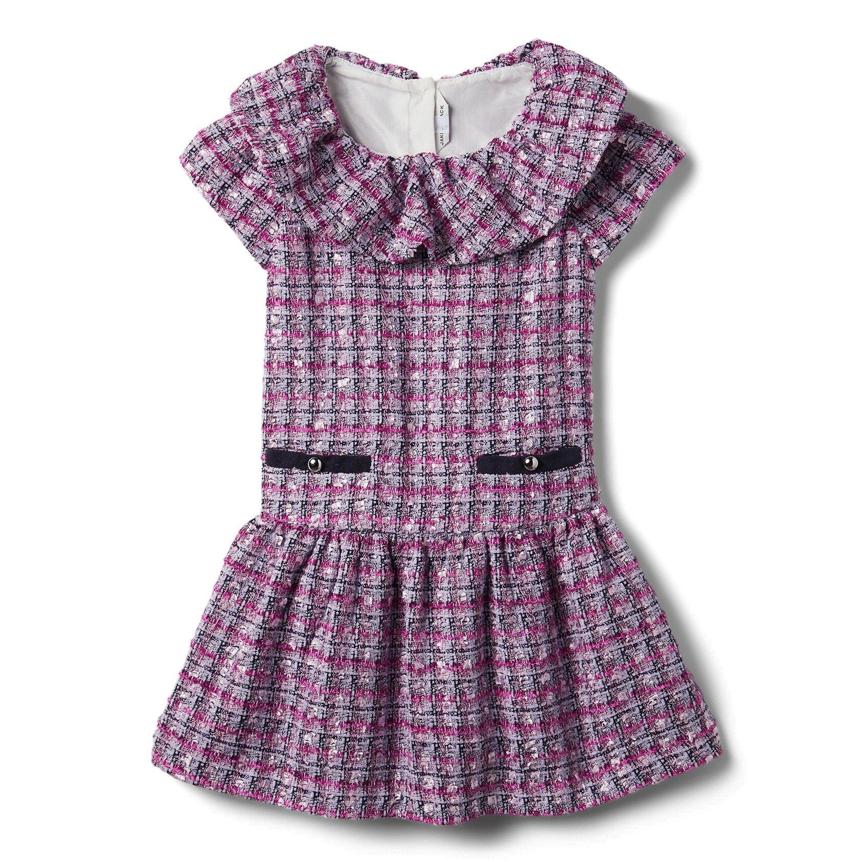 Ruffle Collar Bouclé Dress