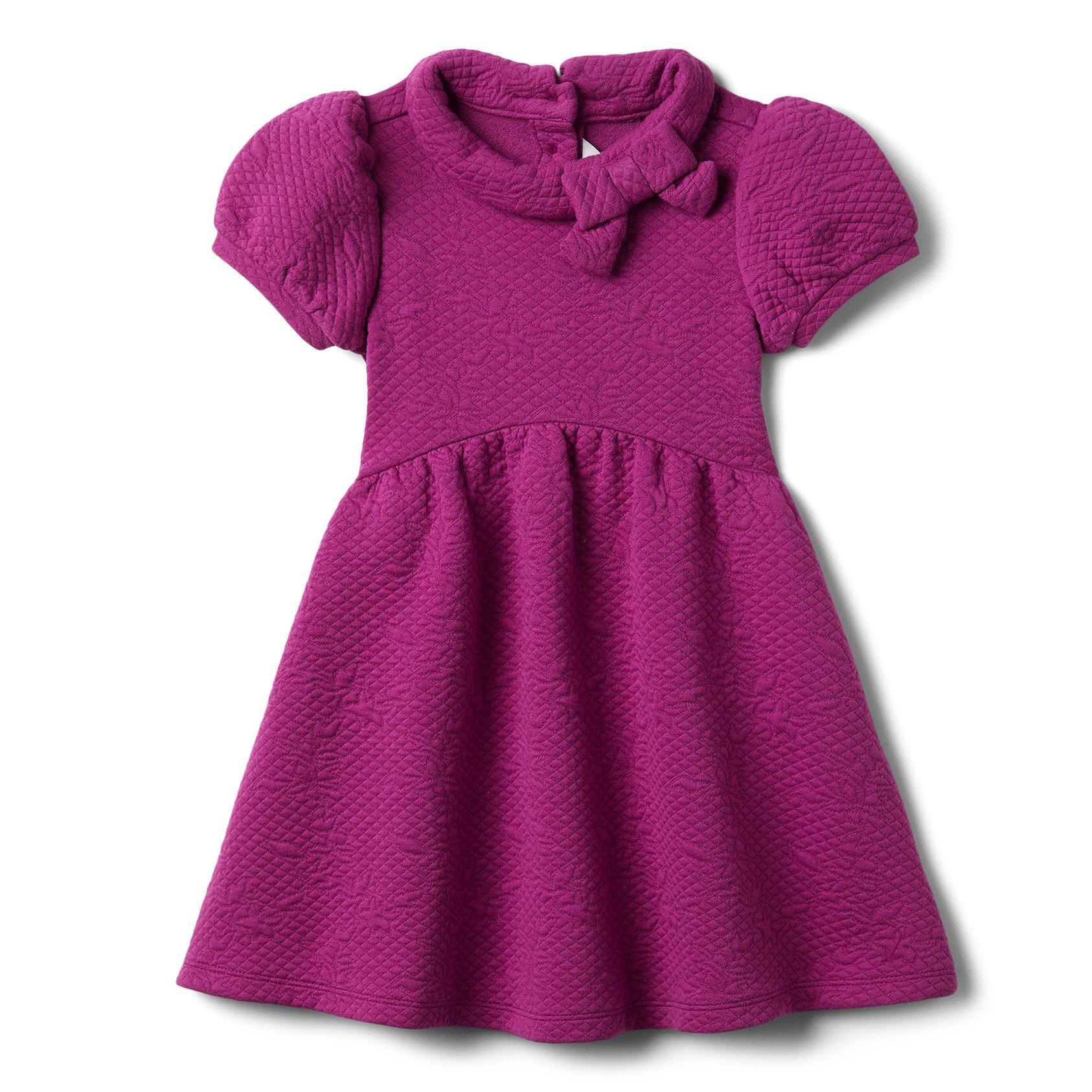 Quilted Floral Puff Sleeve Dress