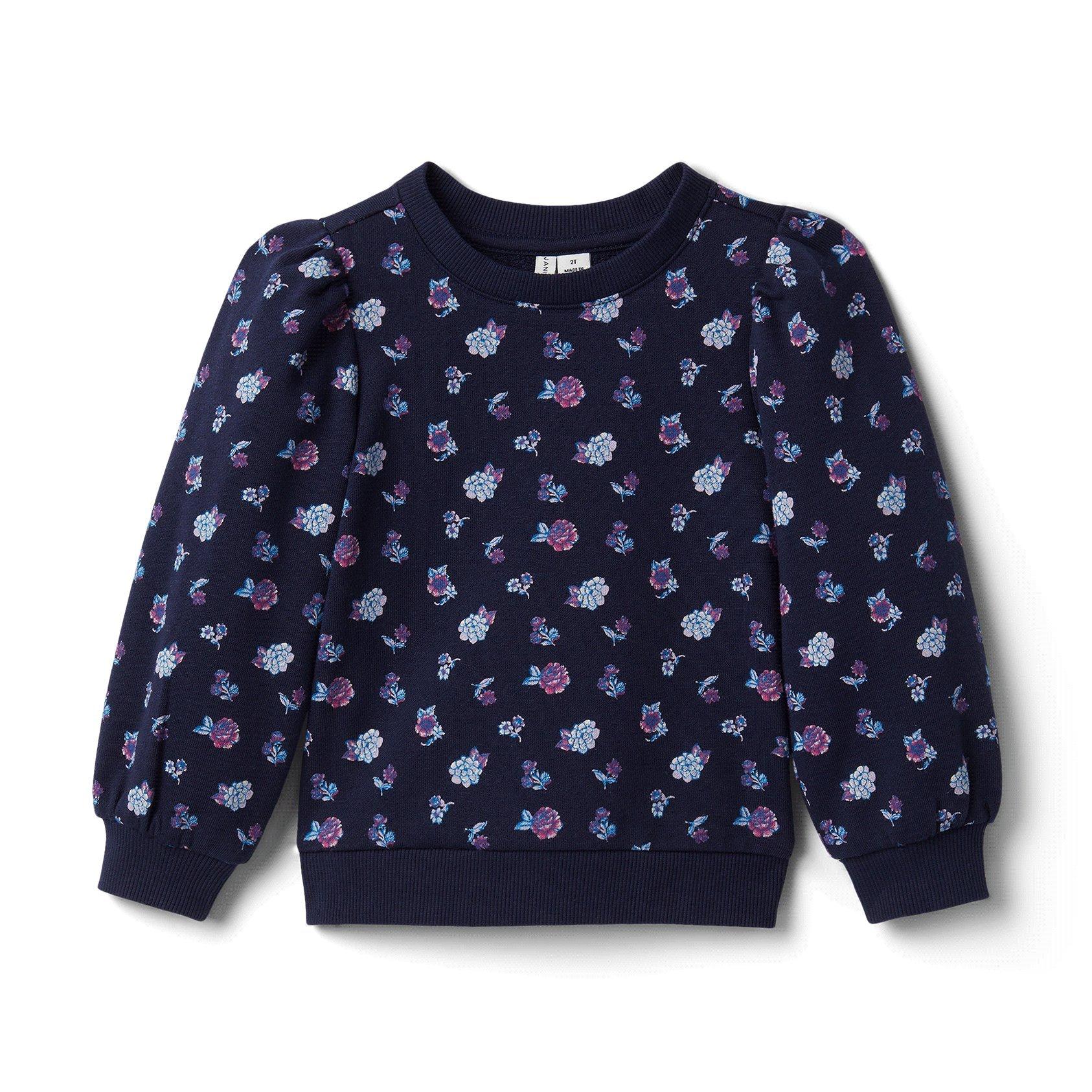 Floral Puff Sleeve Sweatshirt  image number 0