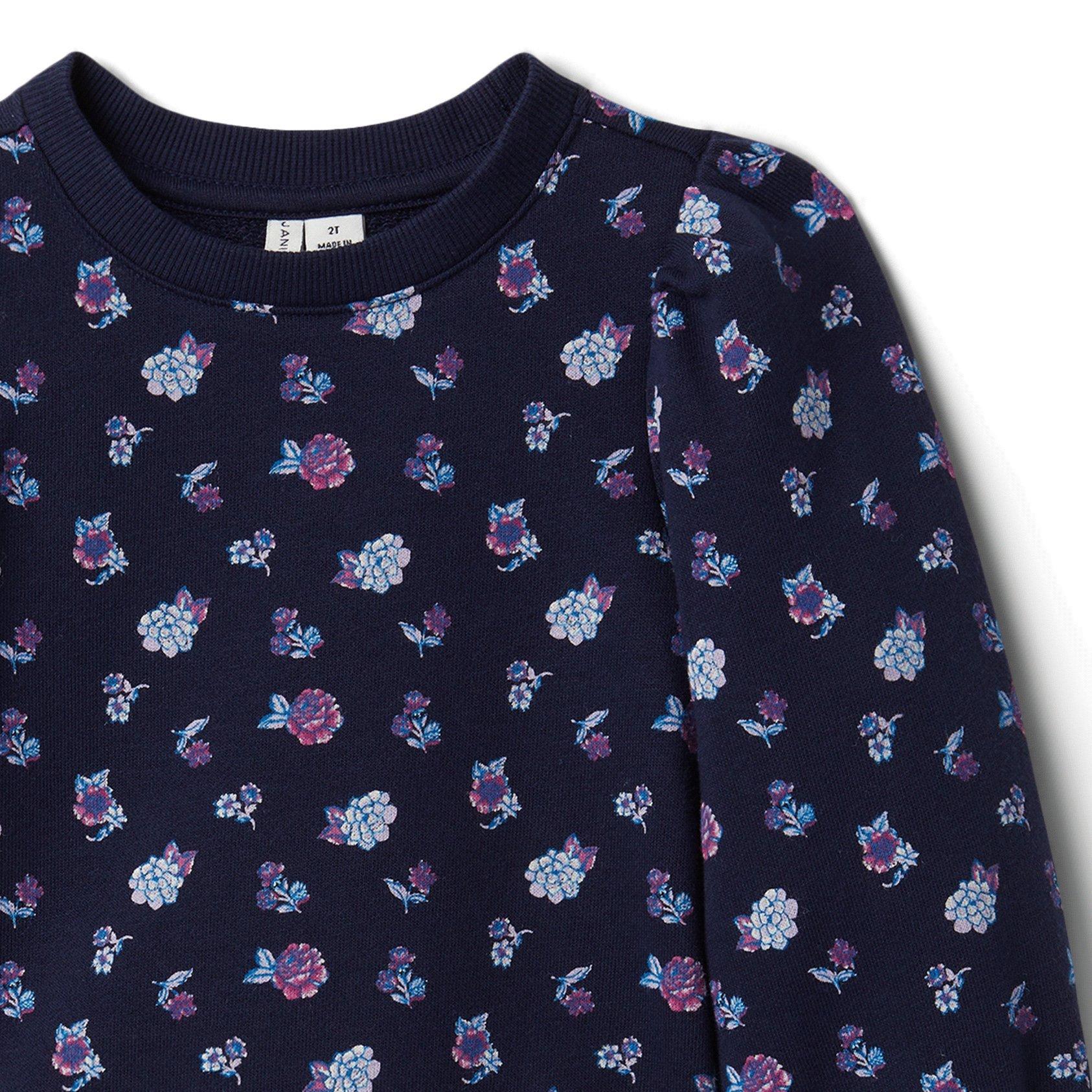 Floral Puff Sleeve Sweatshirt  image number 1