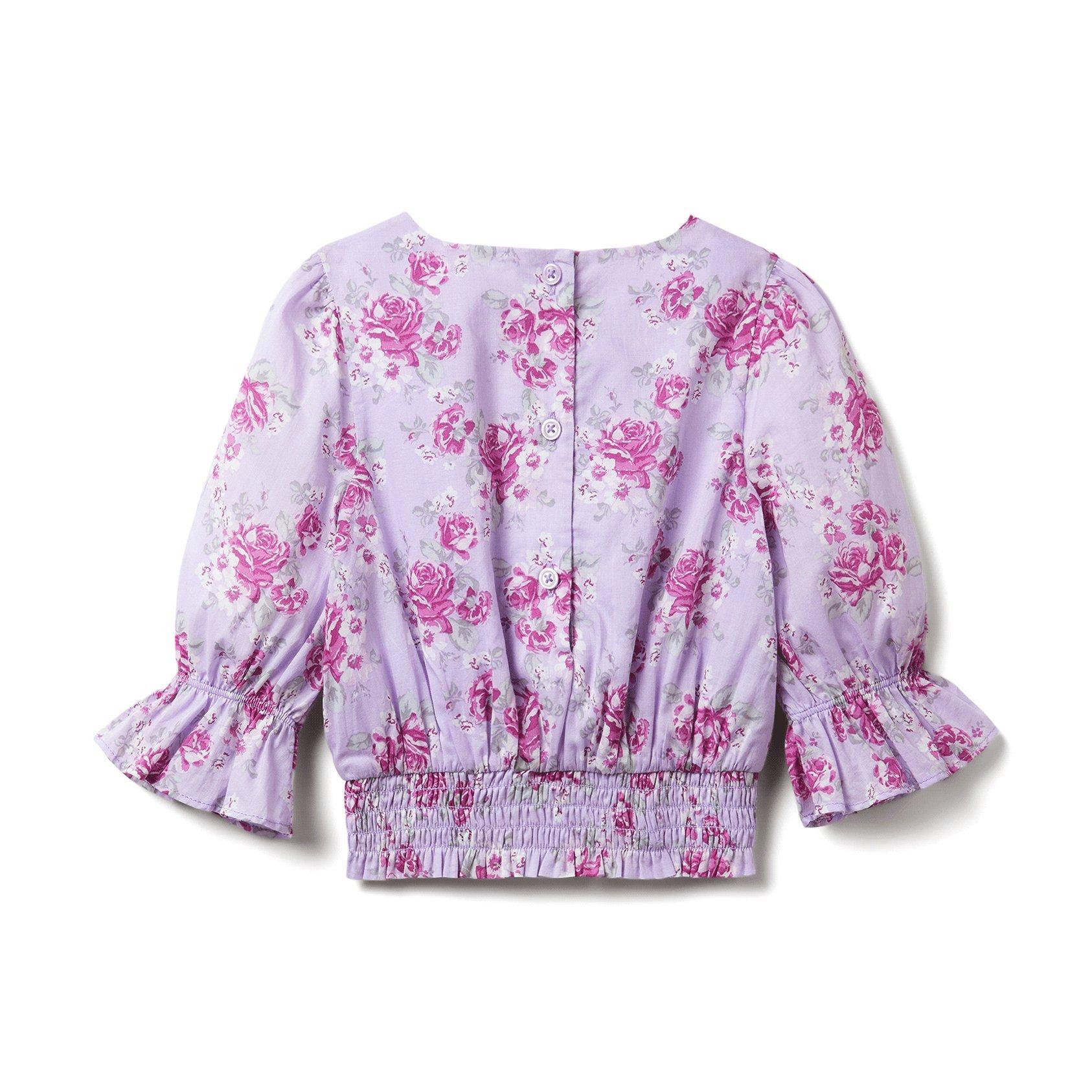 Floral Smocked Ruffle Cuff Top image number 2