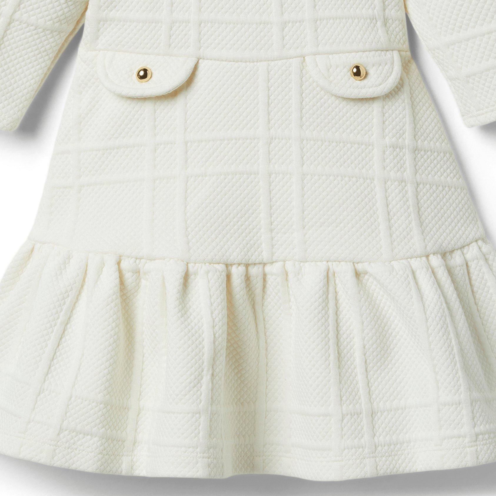 Faux Fur Collar Jacquard Dress image number 2