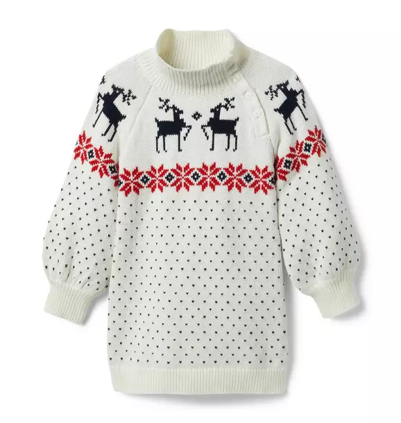 Fair Isle Reindeer Sweater Dress