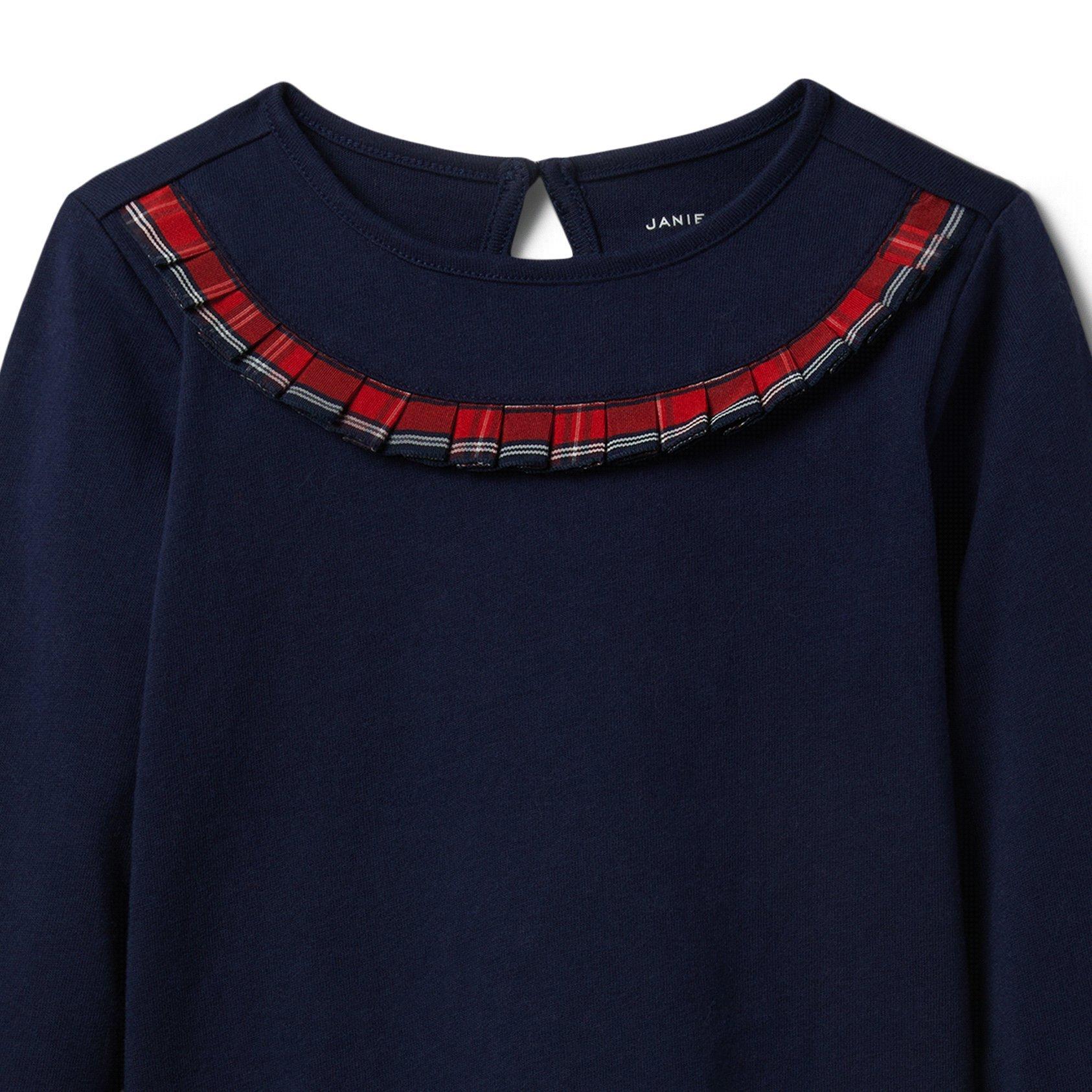 Plaid Ruffle Trim Top image number 1
