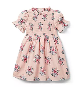 Floral Smocked Puff Sleeve Dress 