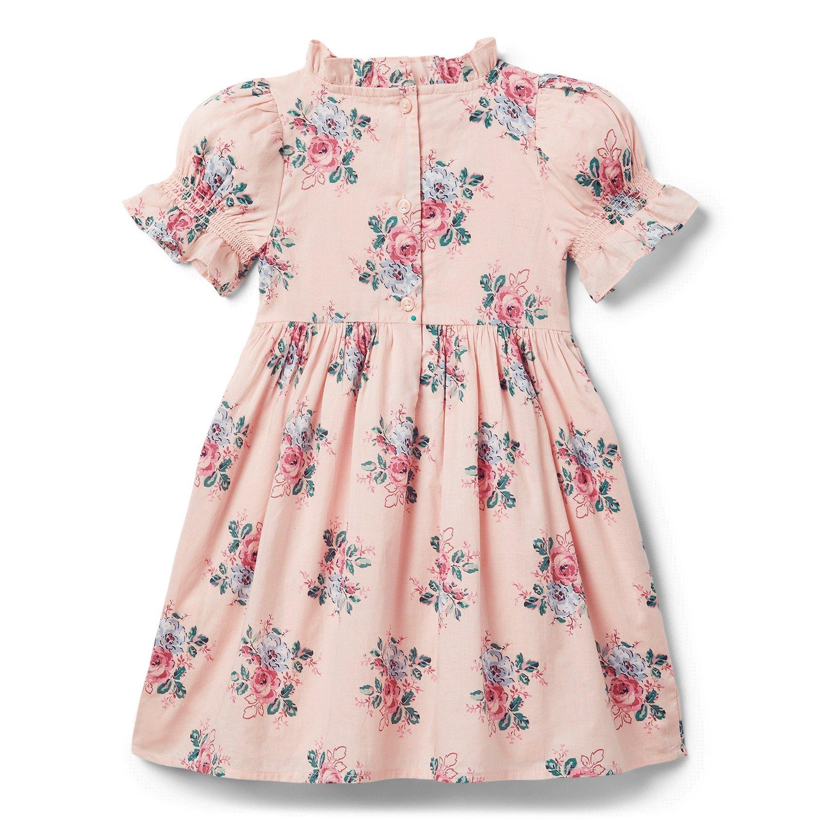 Floral Smocked Puff Sleeve Dress  image number 1