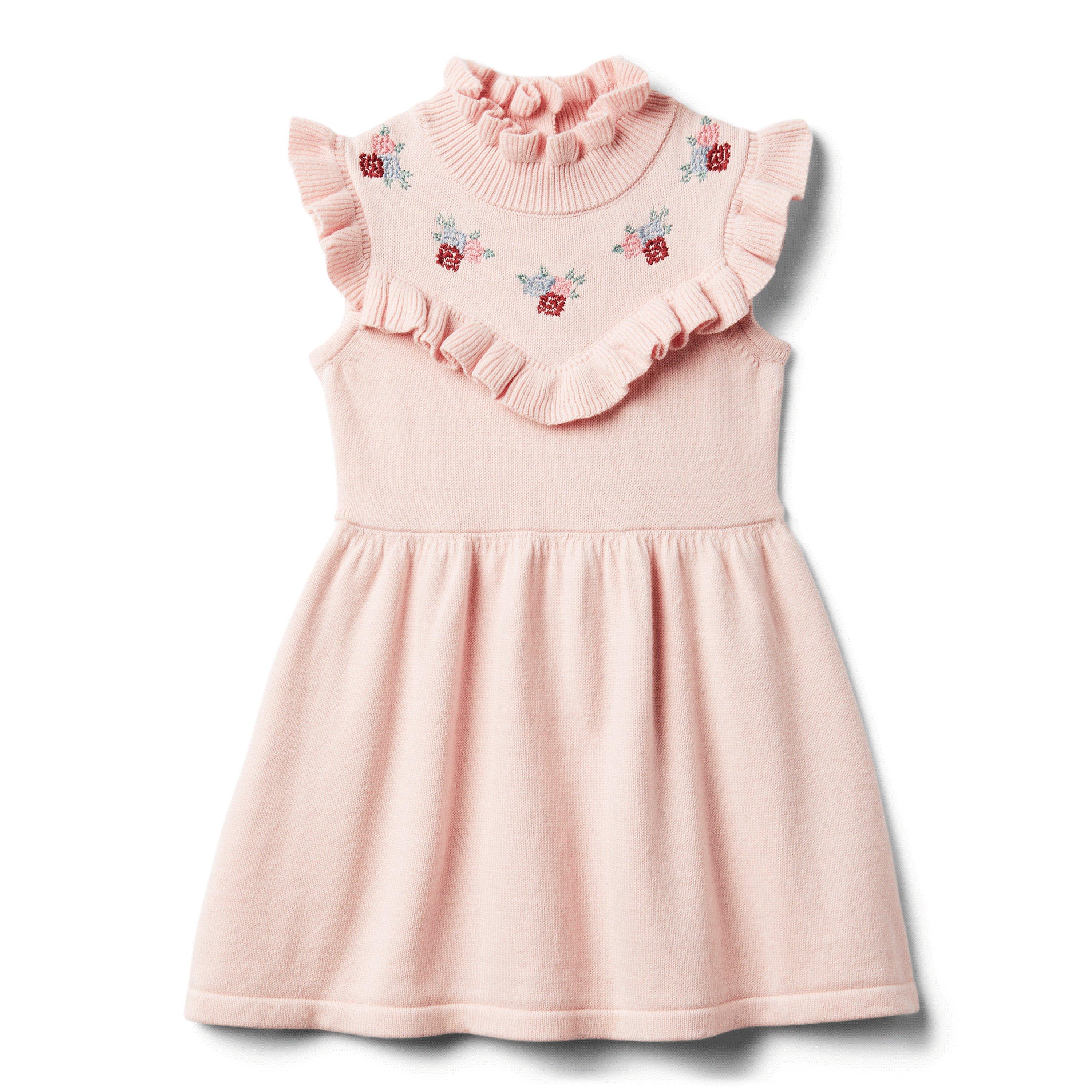 Floral Embroidered Sweater Dress image number 0