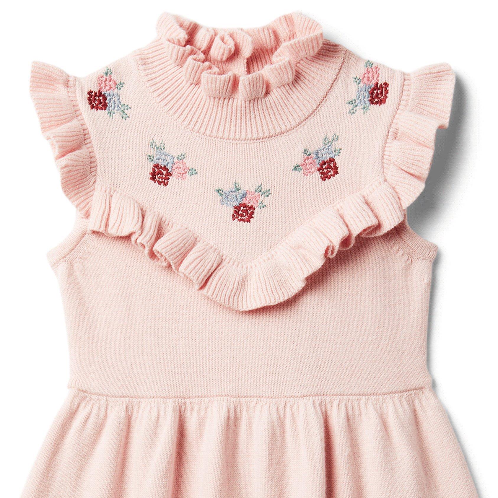 Floral Embroidered Sweater Dress image number 2