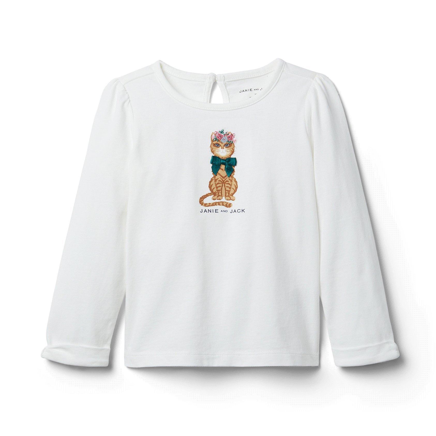 Embroidered Cat Tee  image number 0