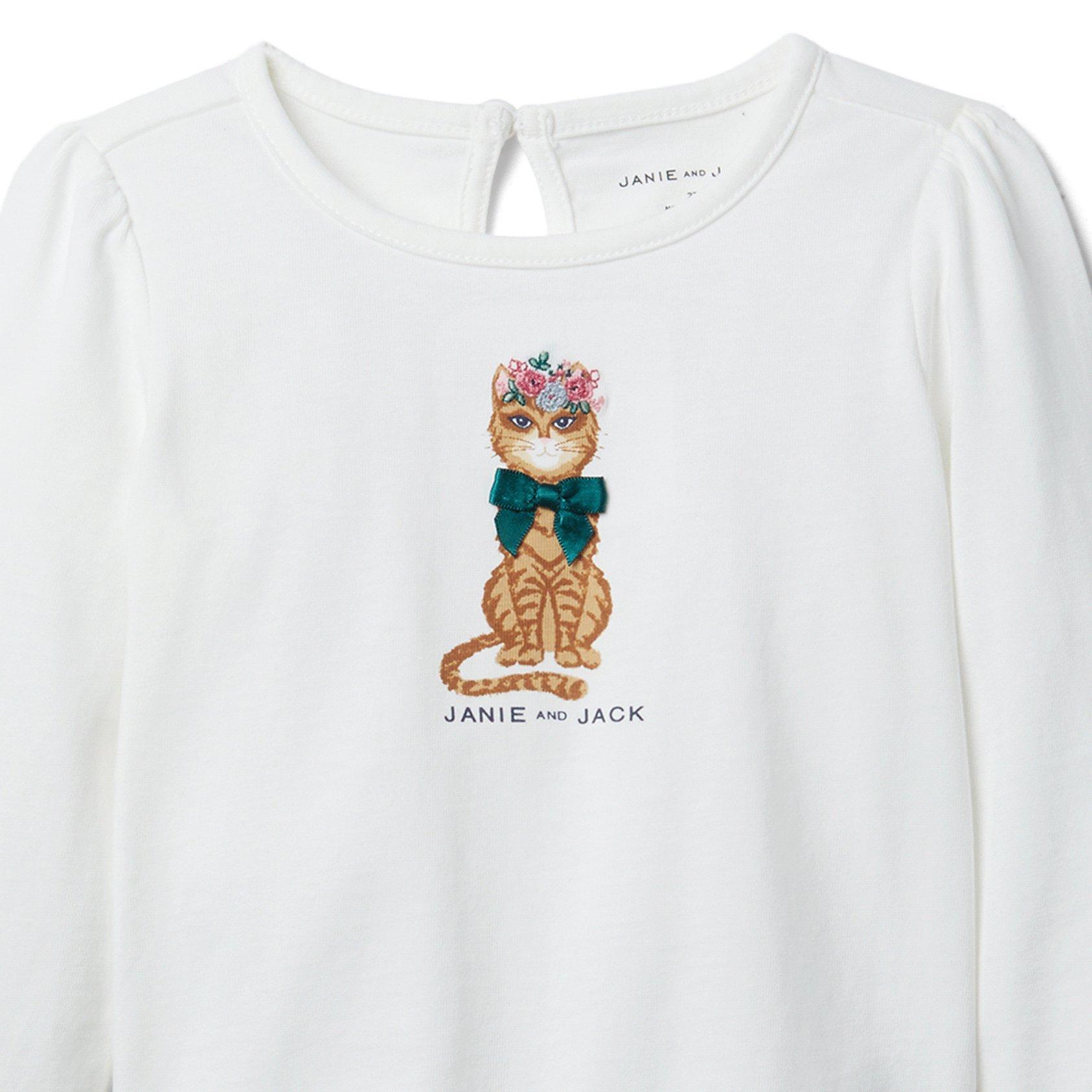 Embroidered Cat Tee  image number 2